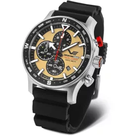 Vostok Europe Expedition Sahara Limited Edition férfi karóra 6S10-598A753, sárga számlappal, fekete szilikon szíjjal