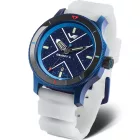 Vostok Europe Object X Limited Edition férfi karóra NH35-599E776, kék számlappal, fehér szilikon szíjjal
