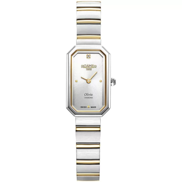 Roamer Olivia Diamond női karóra 627845 47 19 20, ezüst számlappal, ezüst és arany nemesacél szíjjal