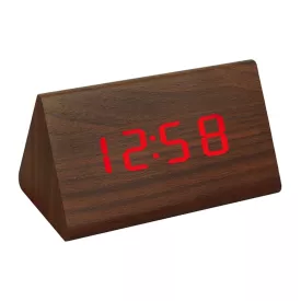 Barna LED-es asztali ébresztőóra 6834-5