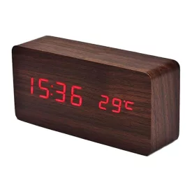Barna LED-es asztali ébresztőóra 6837-5