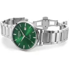 Roamer R Line Classic férfi karóra 718833 41 75 20, zöld számlappal, ezüst nemesacél szíjjal