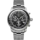 Zeppelin 100 Jahre Chronograph férfi karóra 7680MB-2, fekete számlappal, ezüst nemesacél szíjjal