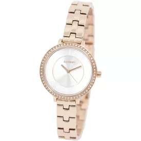 Astron női karóra 8009-8, ezüst számlappal, rose gold nemesacél szíjjal