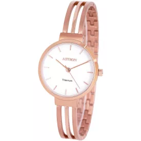 Astron női karóra 8055-0, fehér számlappal, rose gold titán szíjjal