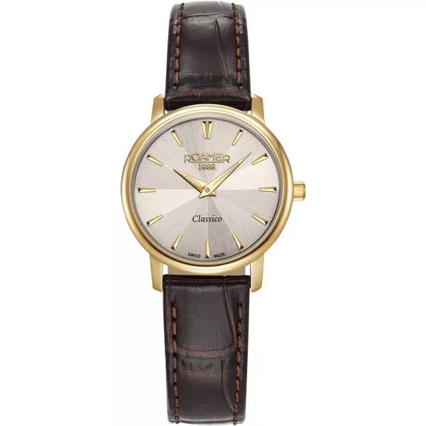 Roamer Classico női karóra 971857 48 55 05, barna számlappal, barna bőr szíjjal