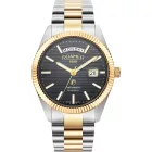 Roamer Primeline Daydate II férfi karóra 981666478520, fekete számlappal, ezüst nemesacél szíjjal