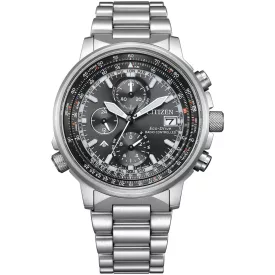 Citizen Promaster Sky férfi karóra AT8300-58E, fekete számlappal, ezüst nemesacél szíjjal