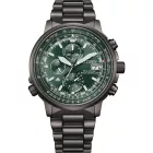 Citizen Promaster Sky férfi karóra AT8304-57W, zöld számlappal, szürke nemesacél szíjjal