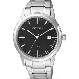 Citizen Elegance férfi karóra AW1231-58E, fekete számlappal, ezüst nemesacél szíjjal