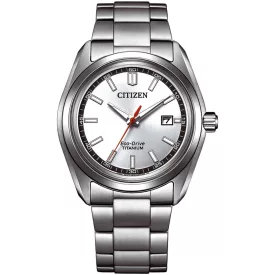 Citizen Super Titanium férfi karóra AW1900-50A, ezüst számlappal, ezüst titán szíjjal