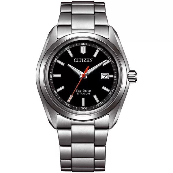 Citizen Super Titanium férfi karóra AW1900-50E, fekete számlappal, ezüst titán szíjjal