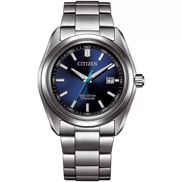 Citizen Super Titanium férfi karóra AW1900-50L, kék számlappal, ezüst titán szíjjal