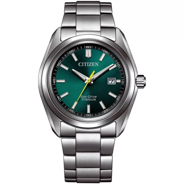 Citizen Super Titanium férfi karóra AW1900-50X, zöld számlappal, ezüst titán szíjjal