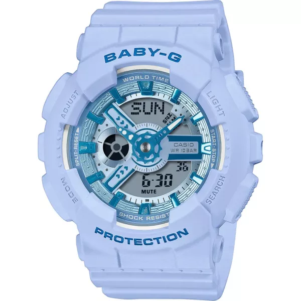 Casio Baby-G női karóra BA-110YK-2AER, kék számlappal, kék műanyag szíjjal
