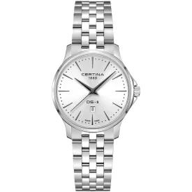 Certina DS-8 Lady női karóra C045.010.11.011.00, fehér számlappal, ezüst nemesacél szíjjal