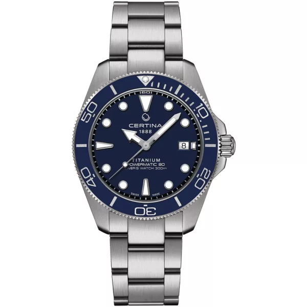 Certina DS Action Diver férfi karóra C048.407.44.041.00, kék számlappal, szürke titán szíjjal