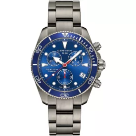 Certina DS Action Chrono férfi karóra C048.417.44.041.00, kék számlappal, szürke titán szíjjal