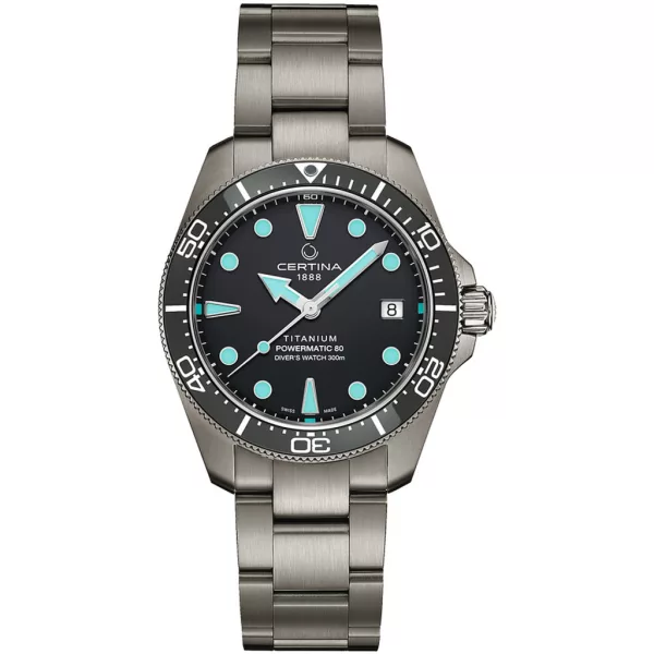 Certina DS Action Diver férfi karóra C048.807.44.081.00, szürke számlappal, szürke titán szíjjal