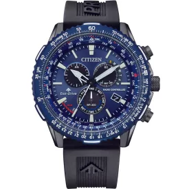 Citizen Promaster Sky férfi karóra CB5006-02L, kék számlappal, fekete szilikon szíjjal
