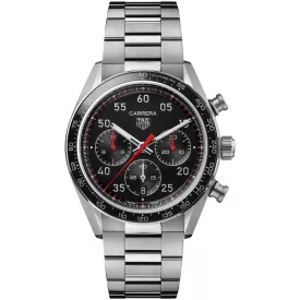 Tag Heuer Carrera Chronograph SPORT férfi karóra CDB2110.BA0054, fekete számlappal, ezüst nemesacél szíjjal