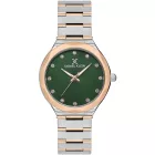 Daniel Klein Premium női karóra DK.1.13596-4, zöld számlappal, ezüst és rose gold nemesacél szíjjal