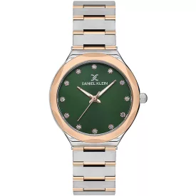 Daniel Klein Premium női karóra DK.1.13596-4, zöld számlappal, ezüst és rose gold nemesacél szíjjal