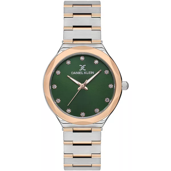 Daniel Klein Premium női karóra DK.1.13596-4, zöld számlappal, ezüst és rose gold nemesacél szíjjal