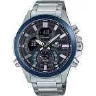 Casio Edifice férfi karóra ECB-30DB-1AEF, fekete számlappal, ezüst nemesacél szíjjal
