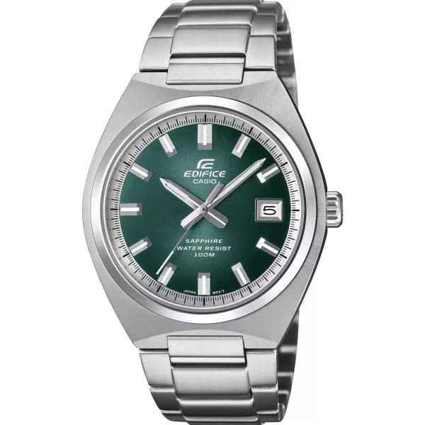 Casio Edifice férfi karóra EFB-109D-3AVEF, zöld számlappal, ezüst nemesacél szíjjal