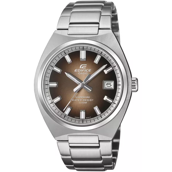 Casio Edifice férfi karóra EFB-109D-5AVEF, barna számlappal, ezüst nemesacél szíjjal