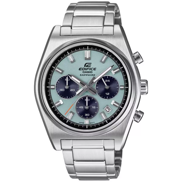 Casio Edifice férfi karóra EFB-730D-2BVUEF, kék számlappal, ezüst nemesacél szíjjal