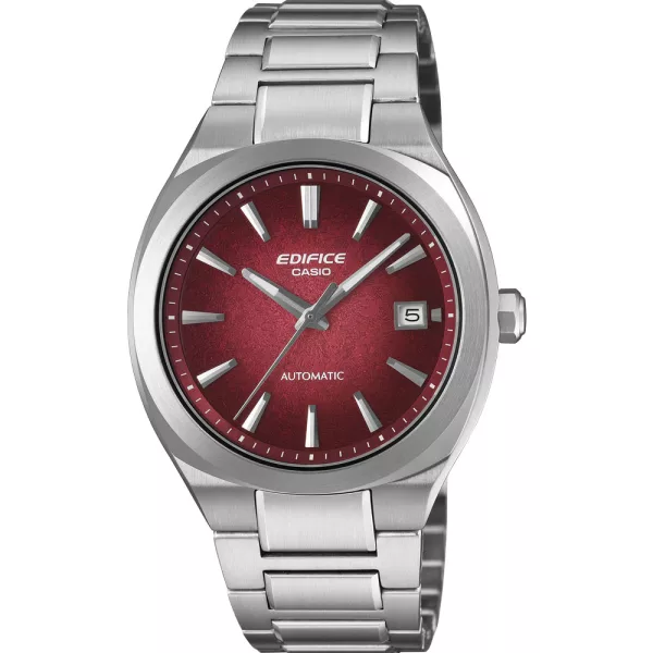 Casio Edifice Automatic férfi karóra EFK-200D-4AER, bordó számlappal, ezüst nemesacél szíjjal