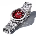 Casio Edifice Automatic férfi karóra EFK-200D-4AER, bordó számlappal, ezüst nemesacél szíjjal