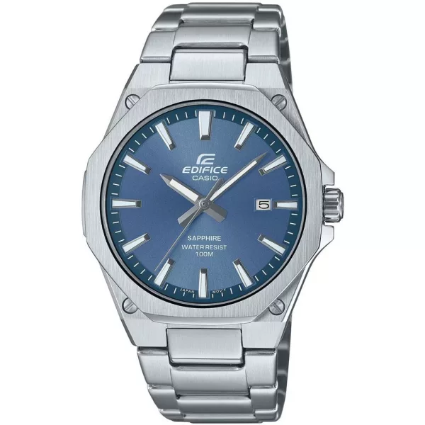 Casio Edifice férfi karóra EFR-S108D-2AVUEF, kék számlappal, ezüst nemesacél szíjjal