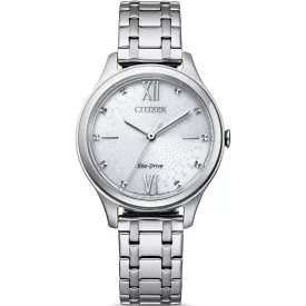 Citizen Elegance Lady női karóra EM0500-73A, ezüst számlappal, ezüst nemesacél szíjjal