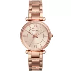 Fossil Carlie női karóra ES4301, rose gold számlappal, rose gold nemesacél szíjjal