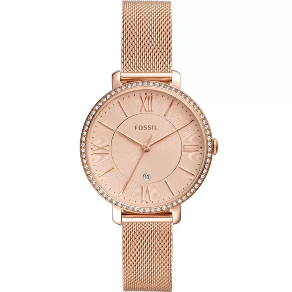 Fossil Jacqueline női karóra ES4628, rose gold számlappal, rose gold nemesacél szíjjal