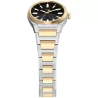 Fossil Everett női karóra ES5495, fekete számlappal, arany és ezüst nemesacél szíjjal