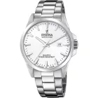 Festina Swiss Made Capsule férfi karóra F20024/2, fehér számlappal, ezüst nemesacél szíjjal