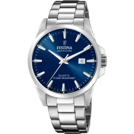 Festina Swiss Made Capsule férfi karóra F20024/3, kék számlappal, ezüst nemesacél szíjjal