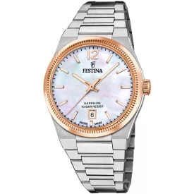 Festina Rivé női karóra F20066/1, fehér számlappal, ezüst nemesacél szíjjal