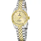 Festina Swiss Made női karóra F20088/2, arany számlappal, ezüst és arany nemesacél szíjjal