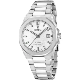 Festina Swiss Made férfi karóra F20100/1, szürke számlappal, ezüst nemesacél szíjjal
