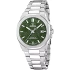 Festina Swiss Made férfi karóra F20100/2, zöld számlappal, ezüst nemesacél szíjjal