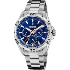 Festina Multifunction férfi karóra F20623/2, kék számlappal, ezüst nemesacél szíjjal