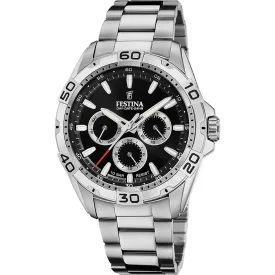 Festina Classics férfi karóra F20623/4, fekete számlappal, ezüst nemesacél szíjjal