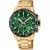 Festina Timeless Chrono férfi karóra F20634/4, zöld számlappal, arany nemesacél szíjjal