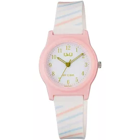 Q&Q unisex karóra G23A-014VY, fehér számlappal, fehér műanyag szíjjal