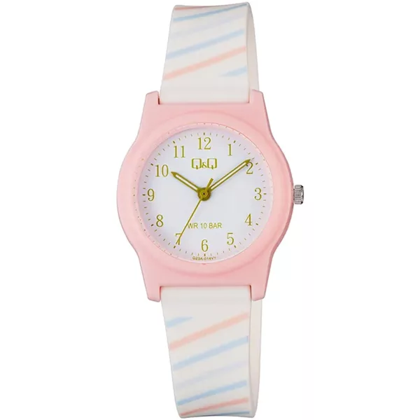 Q&Q unisex karóra G23A-014VY, fehér számlappal, fehér műanyag szíjjal